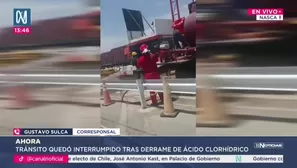Tránsito quedó interrumpido tras derrame de ácido clorhídrico en la Panamericana Sur en Nasca. / Video: Canal N