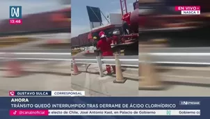 Tránsito quedó interrumpido tras derrame de ácido clorhídrico en la Panamericana Sur en Nasca. / Video: Canal N