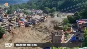 Un desprendimiento de hielo a más de 5,200 metros de altura provocó una devastadora avalancha de barro y escombros que causó estragos a lo largo de 100 km en Nepal. Video: Cuarto Poder