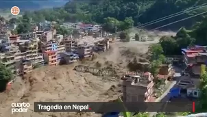Un desprendimiento de hielo a más de 5,200 metros de altura provocó una devastadora avalancha de barro y escombros que causó estragos a lo largo de 100 km en Nepal. Video: Cuarto Poder