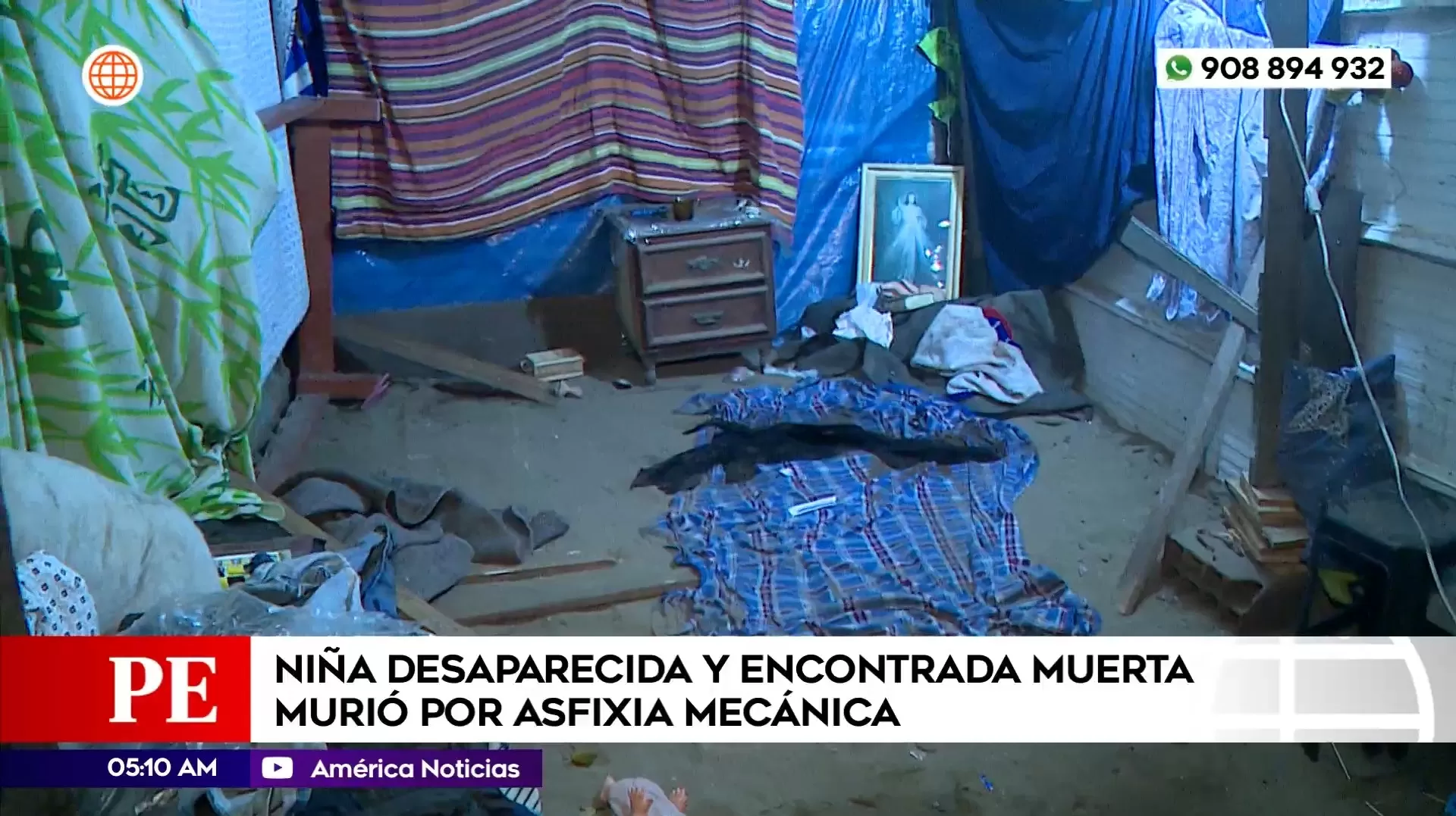 Niña encontrada muerta murió por asfixia mecánica. Foto: América Noticias