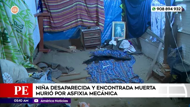 Niña encontrada muerta murió por asfixia mecánica. Foto: América Noticias