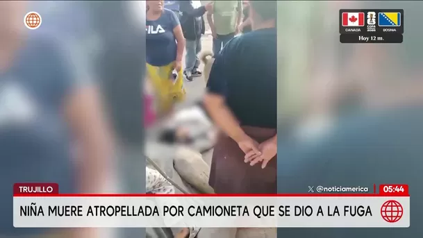 Niña muere atropellada en Trujillo. Foto: América Noticias Niña muere atropellada en Trujillo. Foto: América Noticias