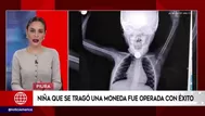 Niña que se tragó una moneda fue operada con éxito