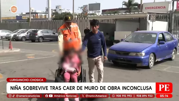 Niña sobrevive tras caer de muro de 4 metros en obra inconclusa en Lurigancho-Chosica. Foto: América Noticias Niña sobrevive tras caer de muro de 4 metros en obra inconclusa en Lurigancho-Chosica. Foto: América Noticias