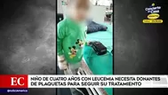 Niño de 4 años con leucemia necesita donantes de plaquetas para seguir con su tratamiento