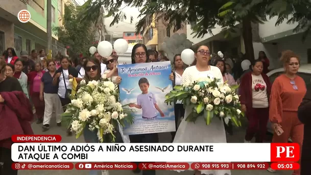 Dan último adiós a niño asesinado durante ataque a combi en Independencia. Foto: América Noticias