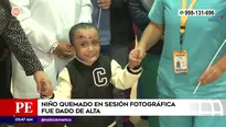 Niño que sufrió quemaduras en sesión fotográfica fue dado de alta. Foto y video: América Noticias