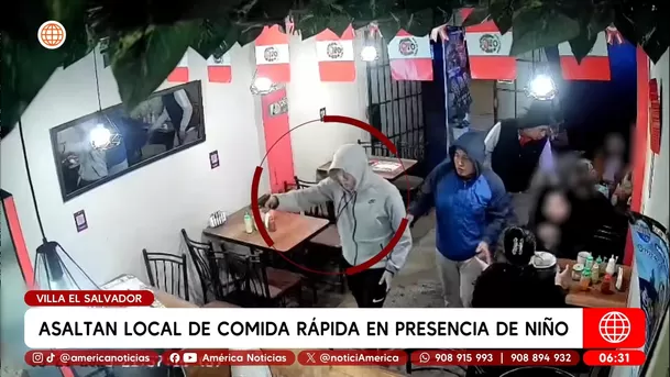 Niño suplica que no lo maten durante asalto en Villa El Salvador. Foto: América Noticias Niño suplica que no lo maten durante asalto en Villa El Salvador. Foto: América Noticias