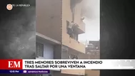 Niños saltan de ventana y sobreviven a incendio en Chorrillos