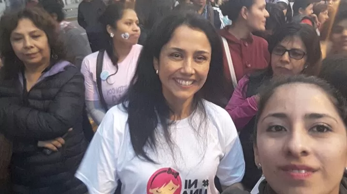Nadine Heredia, exprimera dama, participó de la marcha / Foto: Twitter Red Nacionalista Nadine Heredia, exprimera dama, participó de la marcha / Foto: Twitter Red Nacionalista