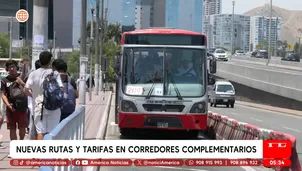 Nuevas rutas y tarifas en corredores complementarios desde septiembre. Foto y video: América Noticias