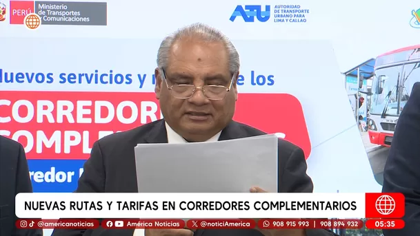 Nuevas rutas y tarifas en corredores complementarios desde septiembre. Foto: América Noticias