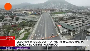 Segundo choque en puente Ricardo Palma obliga a su cierre indefinido. Foto y video: América Noticias