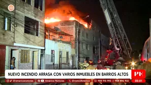 Nuevo incendio consume almacenes y casas en Barrios Altos. Foto y video: América TV