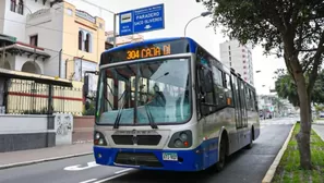 Inicio de la marcha blanca de la nueva ruta del corredor azul. Foto: Andina