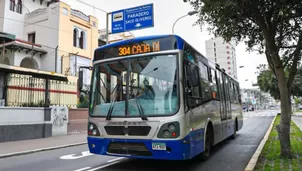 Inicio de la marcha blanca de la nueva ruta del corredor azul. Foto: Andina