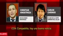 Christian Hinostroza, hijo del exjuez supremo, César Hinostroza, fue captado en audios. Foto y video: América Noticias