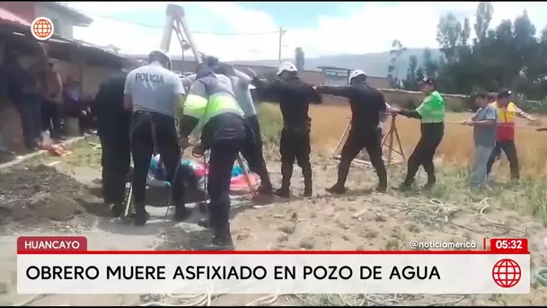 Obrero muere asfixiado dentro de un pozo de 12 metros en Huancayo. Foto: América Noticias Obrero muere asfixiado dentro de un pozo de 12 metros en Huancayo. Foto: América Noticias