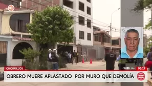 Obrero de 64 años fallece tras caída de muro en construcción de Chorrillos. Foto y video: América Noticias