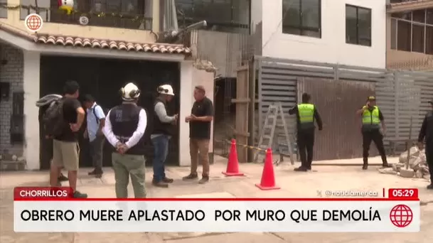 Obrero de 64 años fallece tras caída de muro en construcción de Chorrillos. Foto: América Noticias