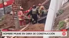 Obrero muere tras deslizamiento de tierra en obra en Cusco