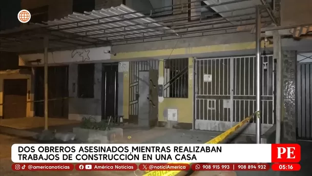Dos obreros asesinados mientras realizaban trabajos de construcción en una casa en Trujillo. Foto: América Noticias