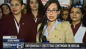 Obstetras en huelga. (Vía: Canal N)