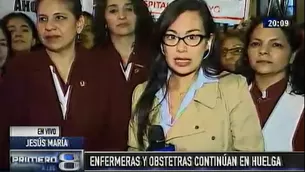 Obstetras en huelga. (Vía: Canal N)