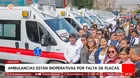 Ocho ambulancias están varadas por falta de placas en Arequipa