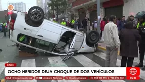Ocho heridos deja violento choque de dos vehículos en Lince. Foto y video: América Noticias