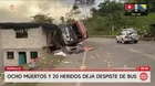 Ocho muertos deja despiste de bus en Huánuco