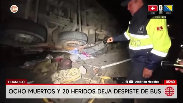 Ocho muertos deja despiste de bus en Huánuco. Foto: América Noticias Ocho muertos deja despiste de bus en Huánuco. Foto: América Noticias