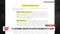 El acuerdo secreto entre Graña y Montero y Odebrecht. Foto: Cuarto Poder