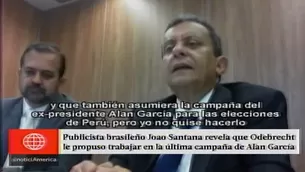 Joao Santana habl&oacute; sobre Alan Garc&iacute;a. Am&eacute;rica Noticias.