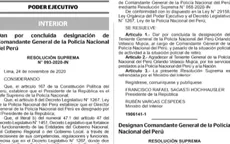 Oficializan designación de César Cervantes como comandante general PNP - Noticias de cesar-cervantes