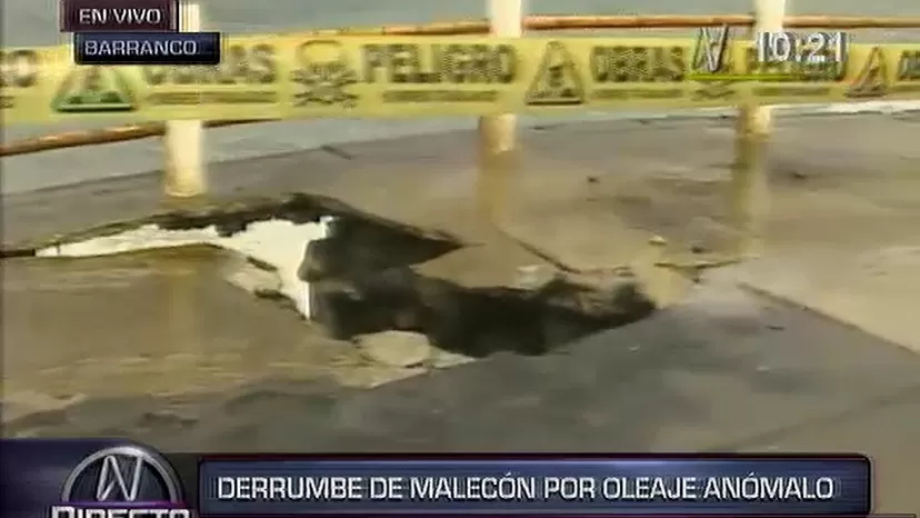 Oleaje anómalo en playas de Barranco destruye parte del malecón en Bordemar