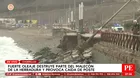 Oleaje dañó malecón La Herradura y derribó poste en Chorrillos