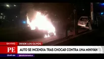 Testigos grabaron el momento en que se incendió el vehículo afectado.