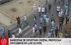 Los Olivos: barras de Sporting Cristal generaron disturbios y enfrentamientos - Noticias de barras-bravas