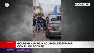 Golpean a pareja que habría estafado con el falso Yape en Los Olivos. Foto y video: América Noticias