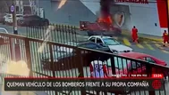 Los Olivos: Incendian vehículo de compañía de bomberos