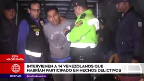 Venezolanos capturados en Los Olivos. Foto: América Noticias