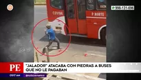 Jalador agredía con piedras a buses en Los Olivos. Foto y video: América Noticias