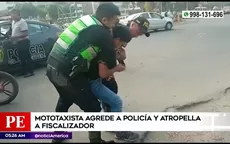 Los Olivos: Mototaxista agredió a policía y atropelló a fiscalizador - Noticias de los-ninos