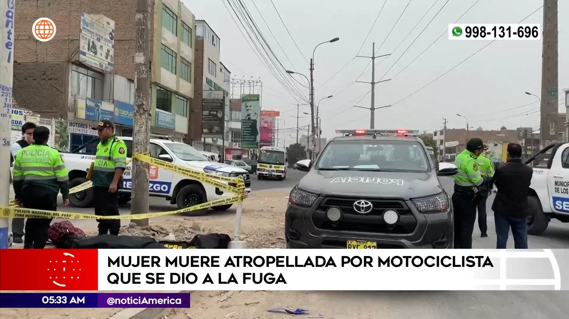 Motociclista atropelló a mujer en Los Olivos. Foto: América Noticias