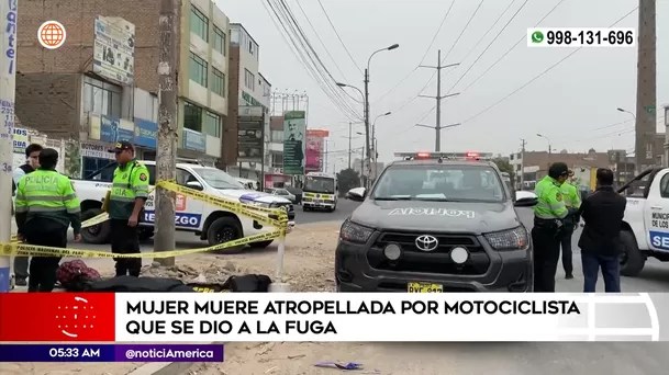 Motociclista atropelló a mujer en Los Olivos. Foto: América Noticias