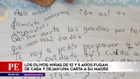 La imagen de la carta que dejó la menor de 12 años a su madre. Foto: América TV