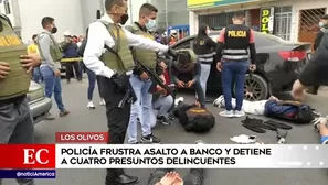 Policía frustró asalto en Los Olivos.