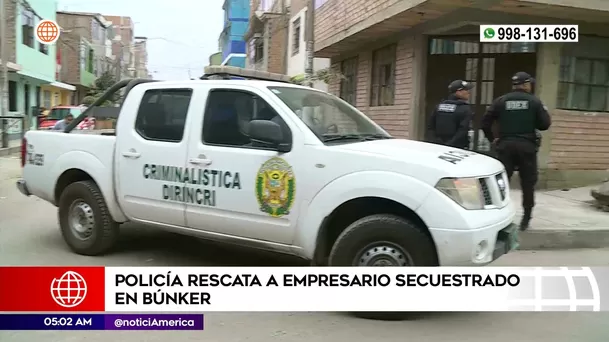 Policía rescató a empresario secuestrado. Foto: América Noticias